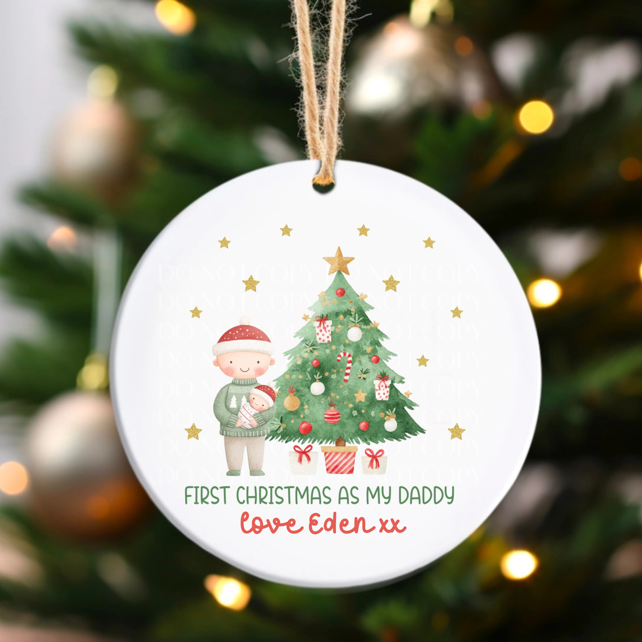 UVDTF - First Christmas As Daddy Decoration Decal