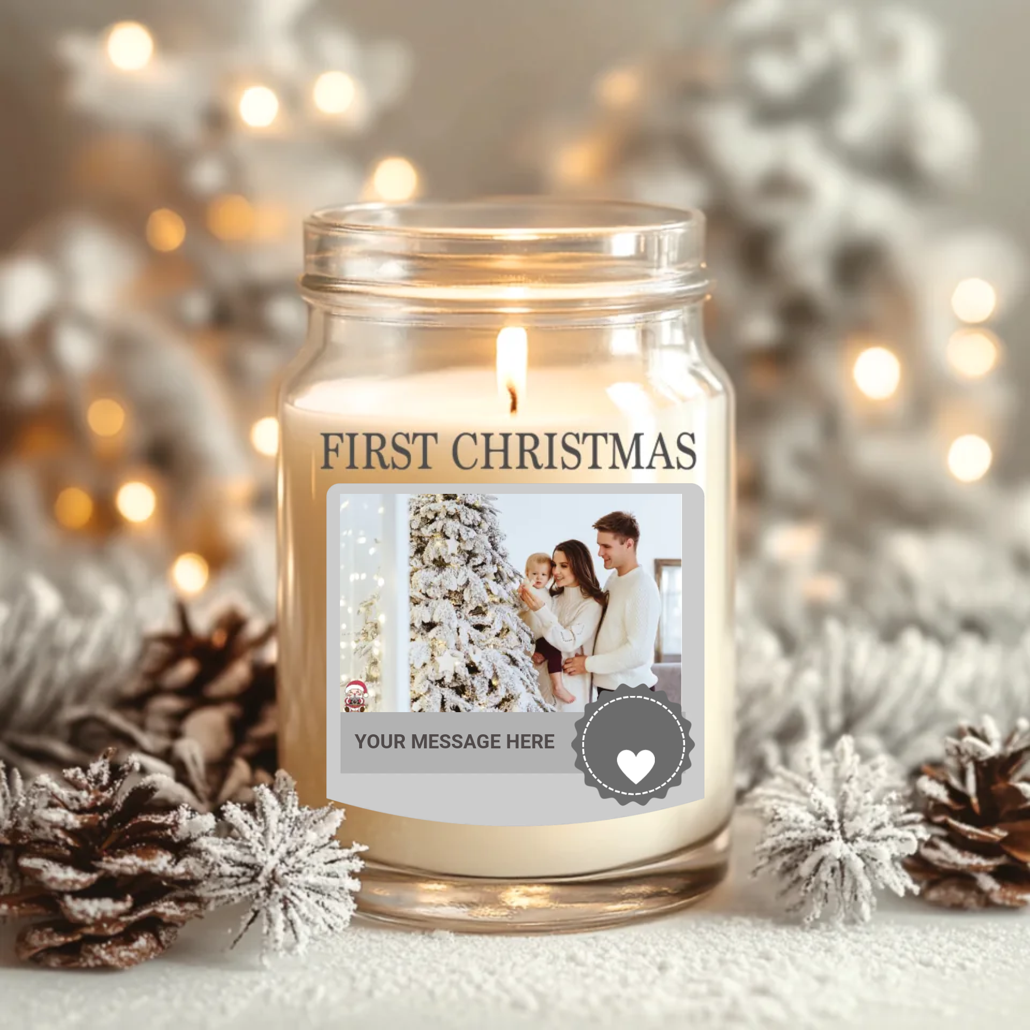 First Christmas Candle Label