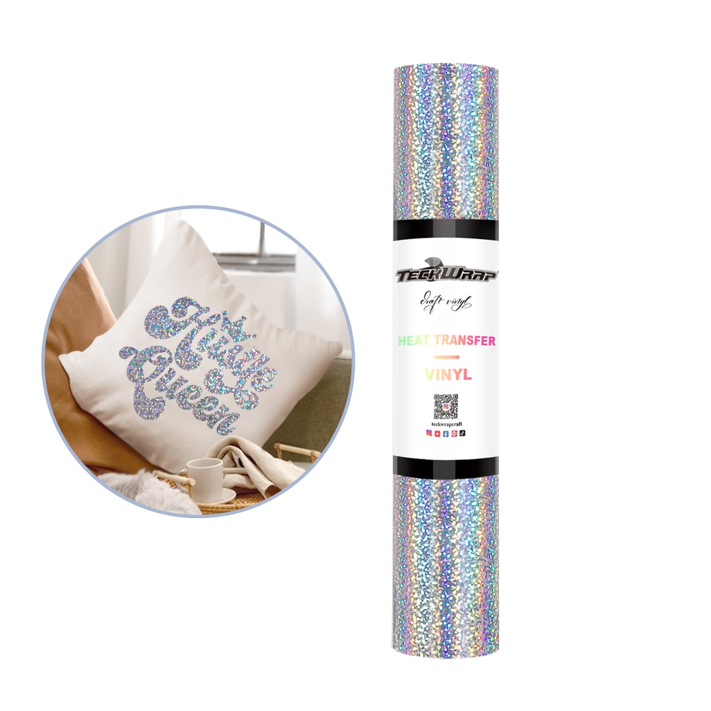 Teckwrap HTV Holographic Sparkle - Silver