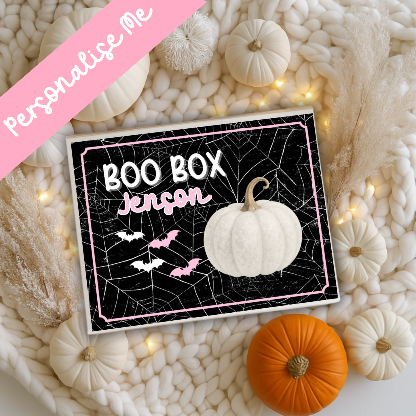 Pink Boo Box - Magnetic Box Decal