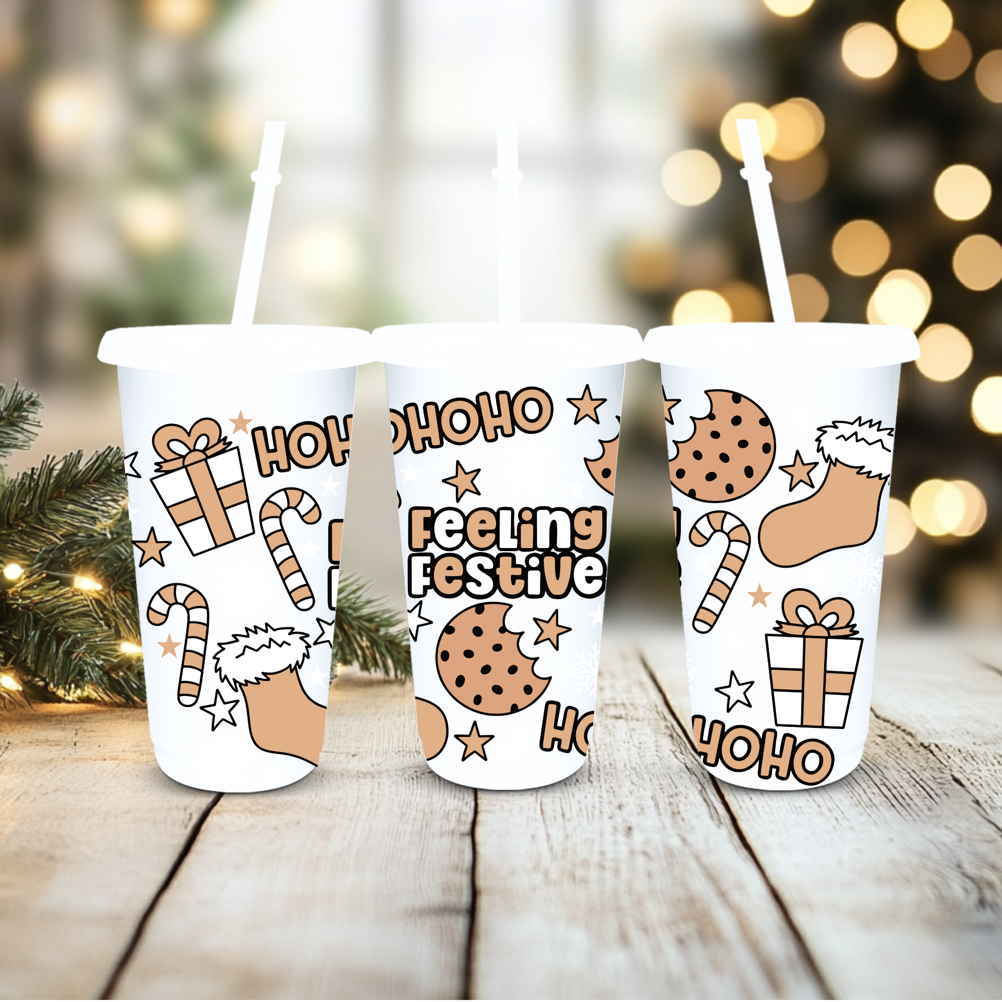 UVDTF Cold Cup Wrap - Latte Feeling Festive