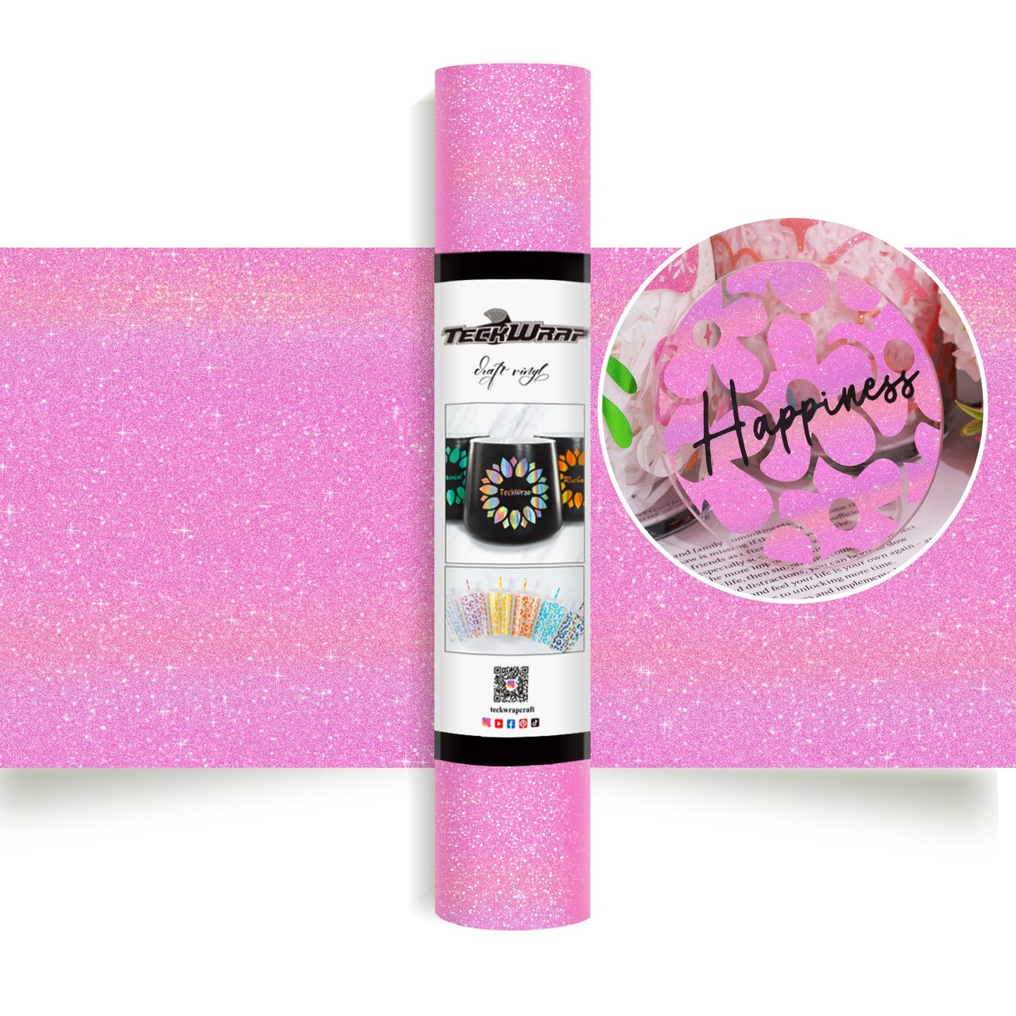 Teckwrap Colourful Glitter - Pink