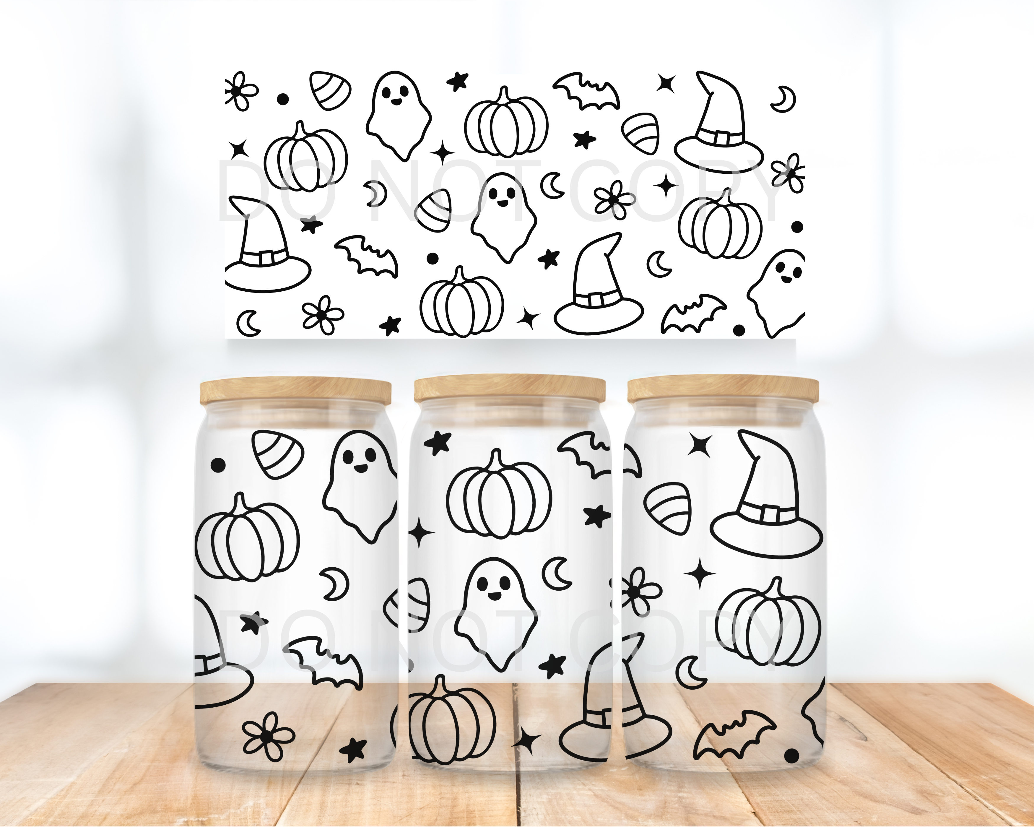 UVDTF - Black Outline Halloween