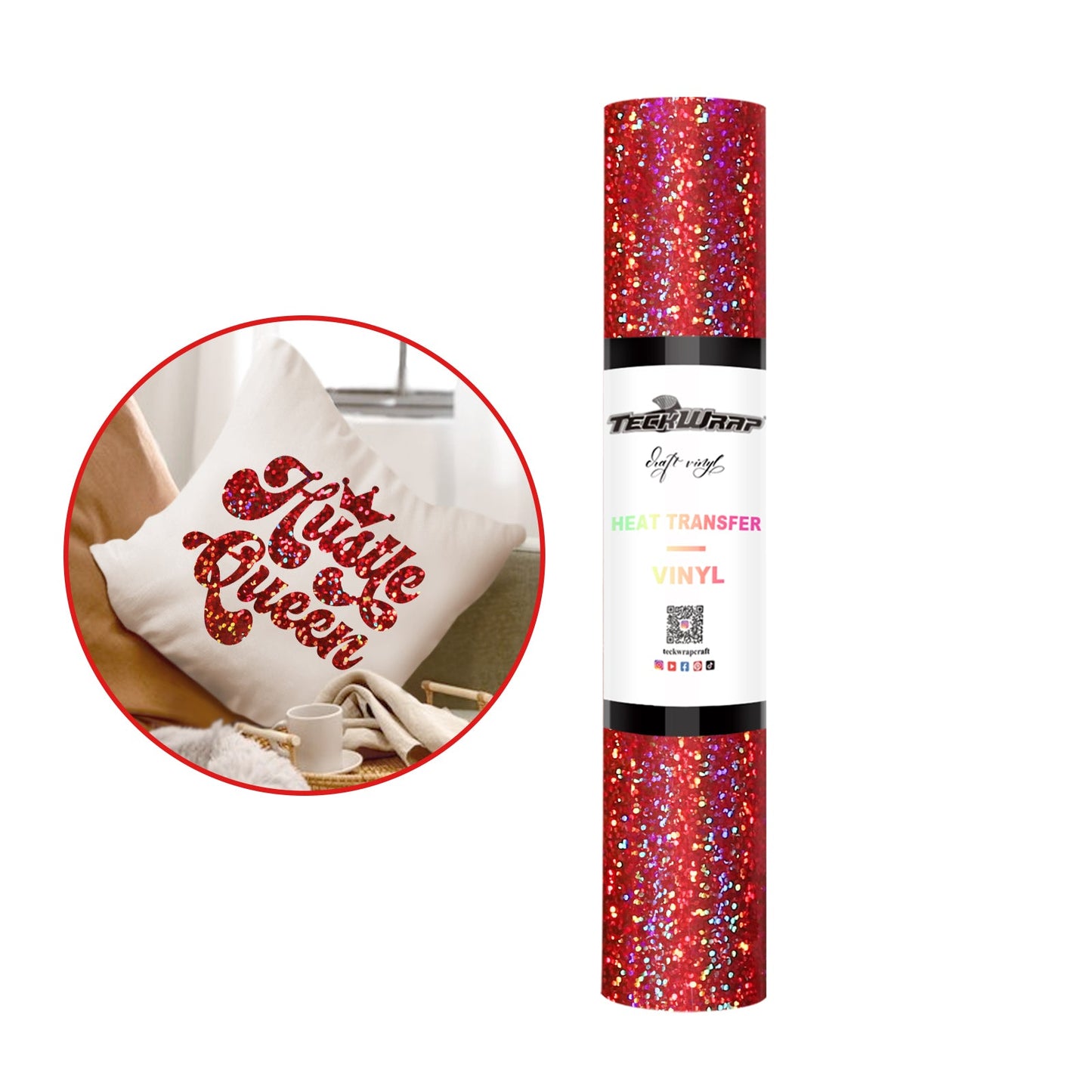 Teckwrap HTV Holographic Sparkle - Red