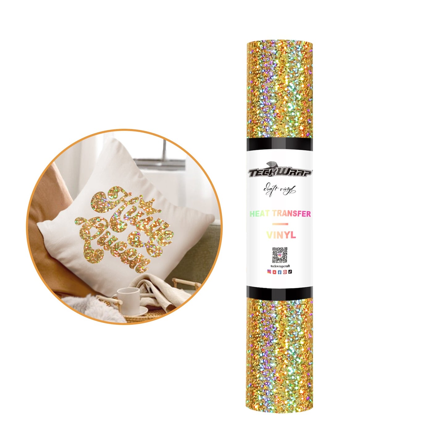 Teckwrap HTV Holographic Sparkle - Gold