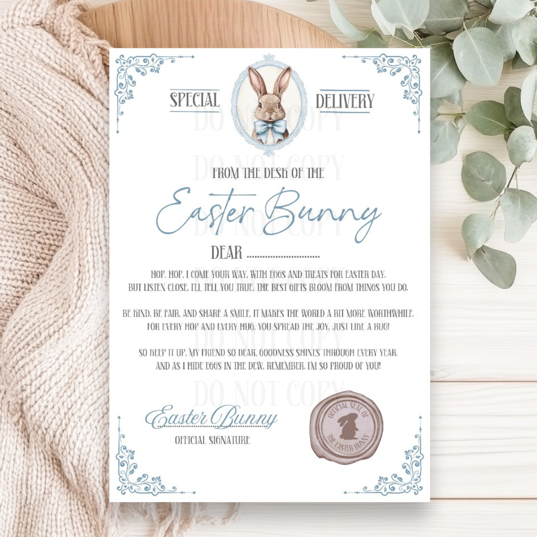 Vintage Blue Bunny Certificate