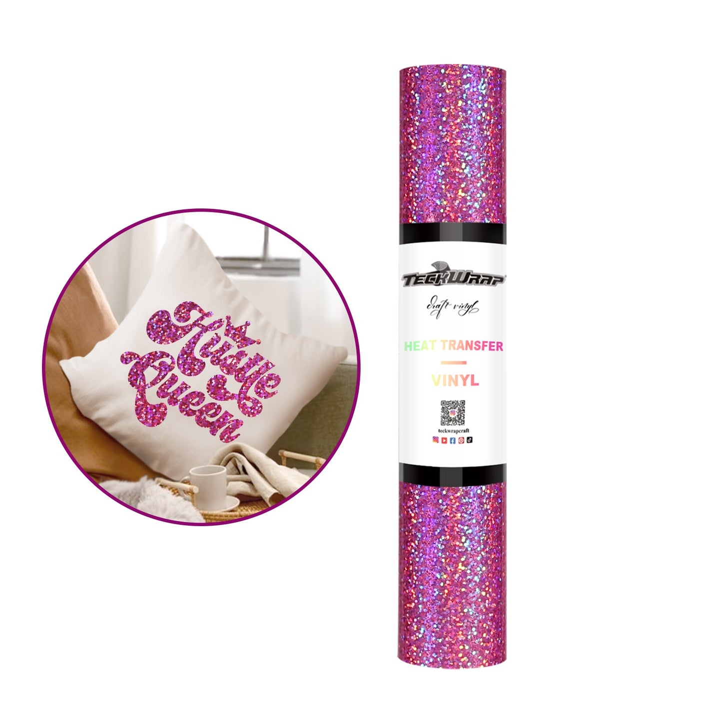 Teckwrap HTV Holographic Sparkle - Pink