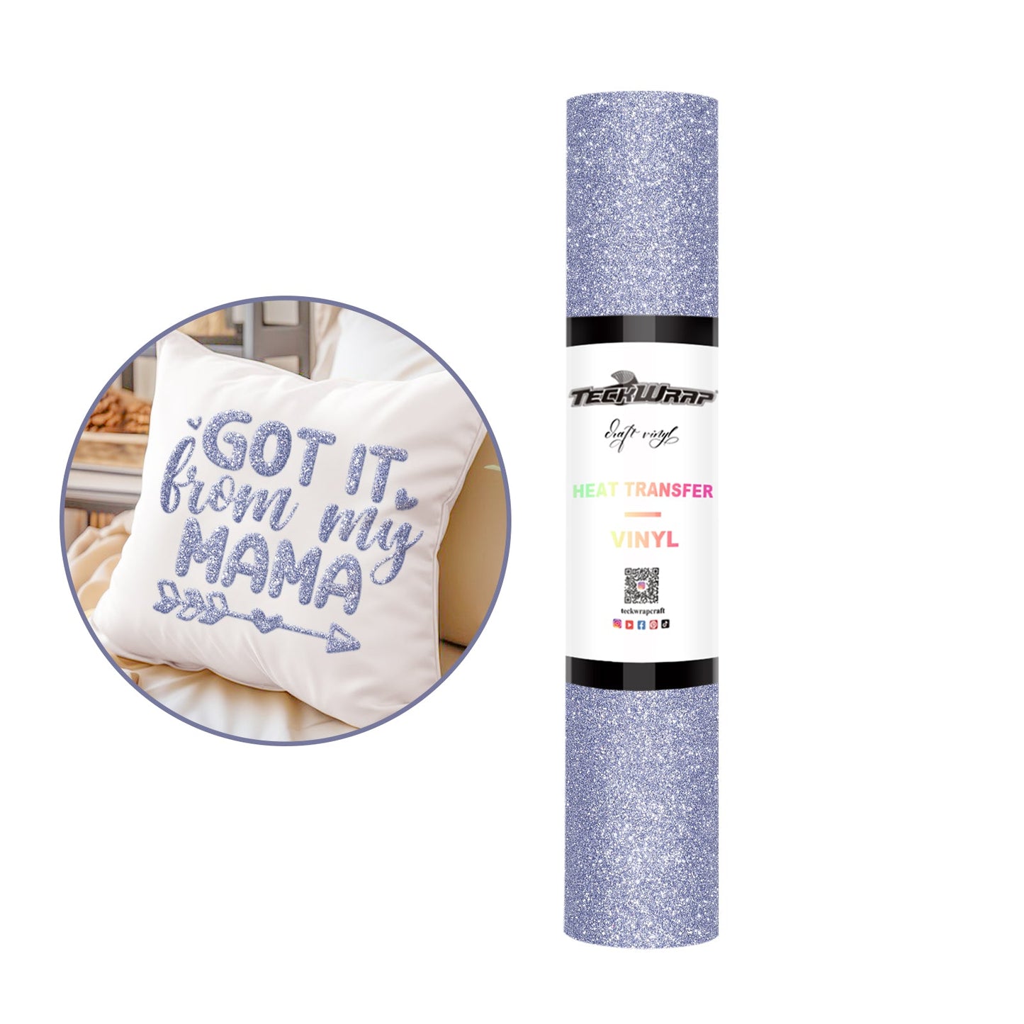 Teckwrap HTV Glitter Puff - Angel Blue