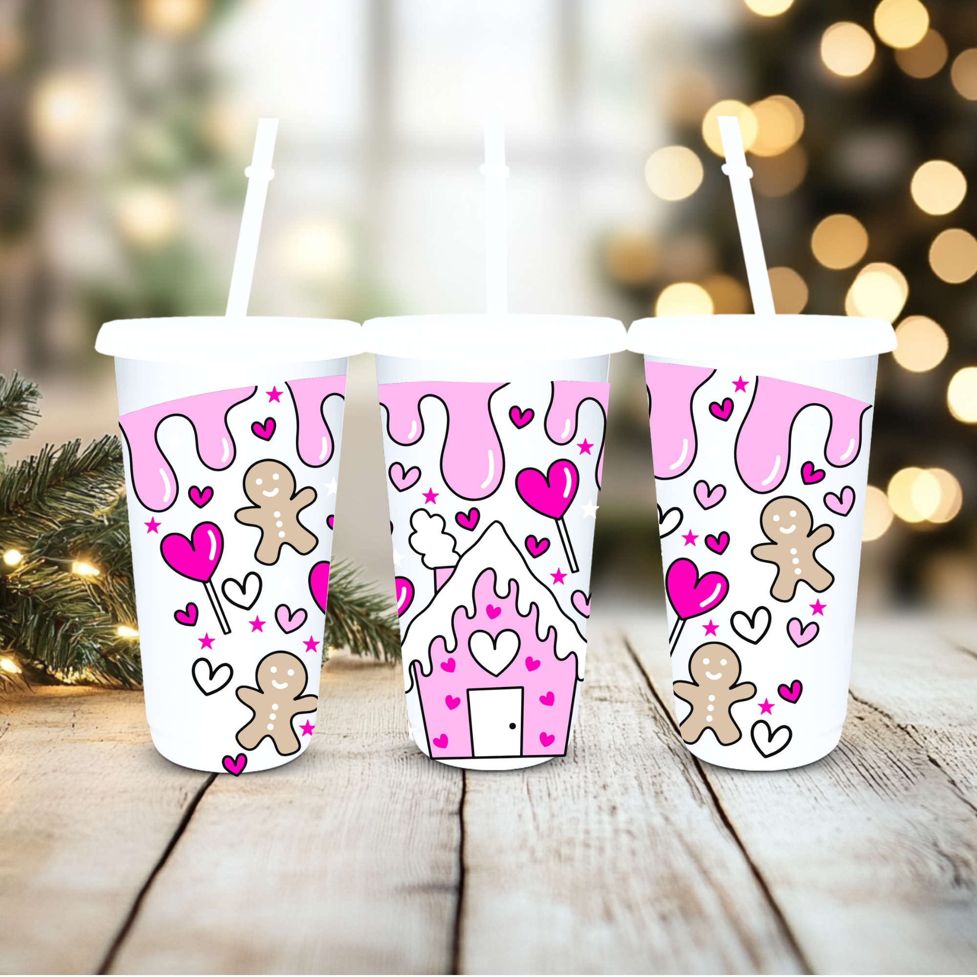 UVDTF Cold Cup Wrap - Gingerbread