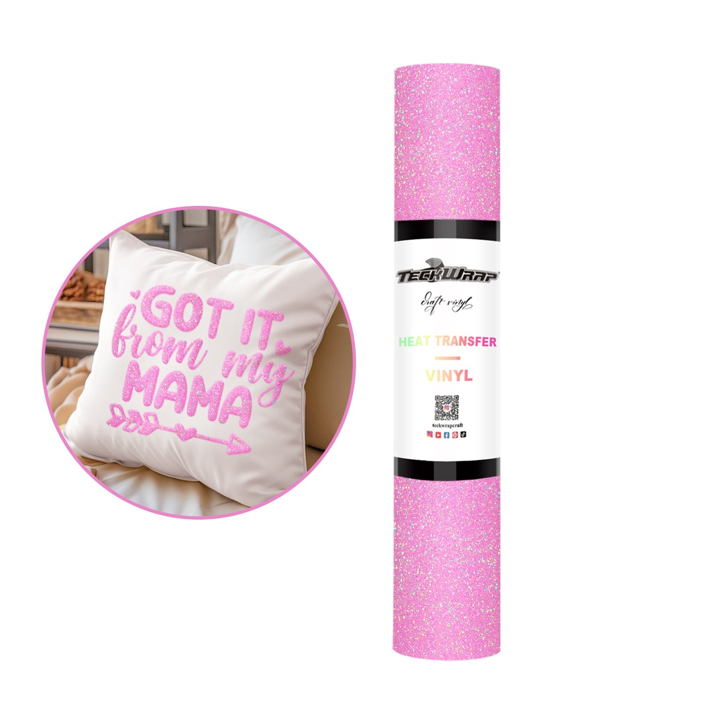 Teckwrap HTV Glitter Puff - Lavender Rose