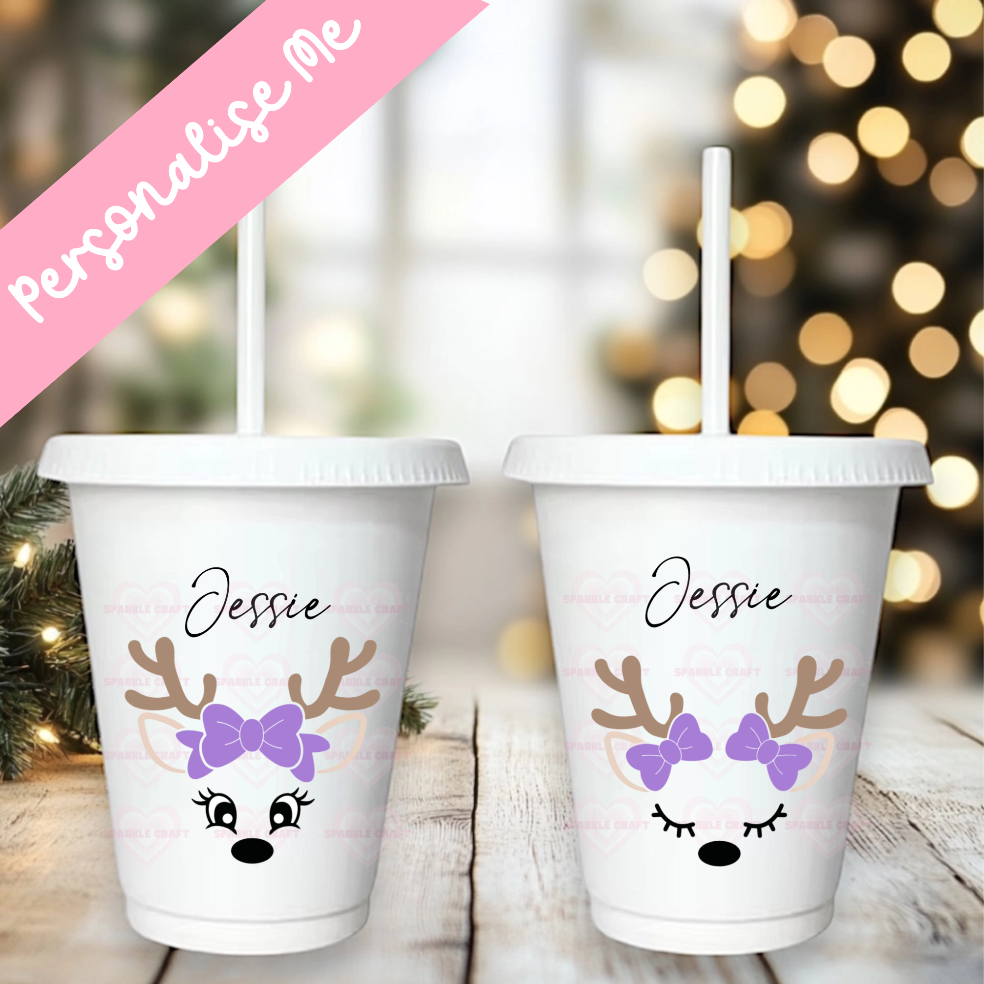 UVDTF - Reindeer Faces Girls Lavender
