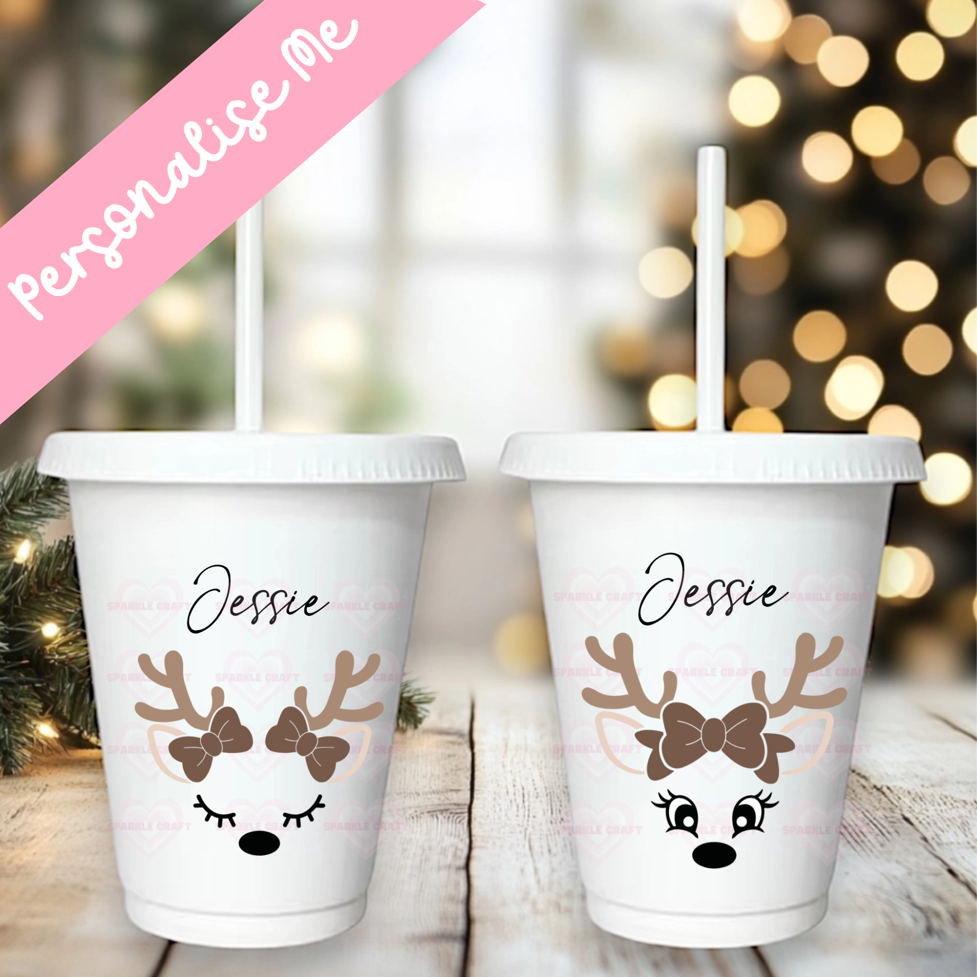 UVDTF - Reindeer Faces Girls Coffee