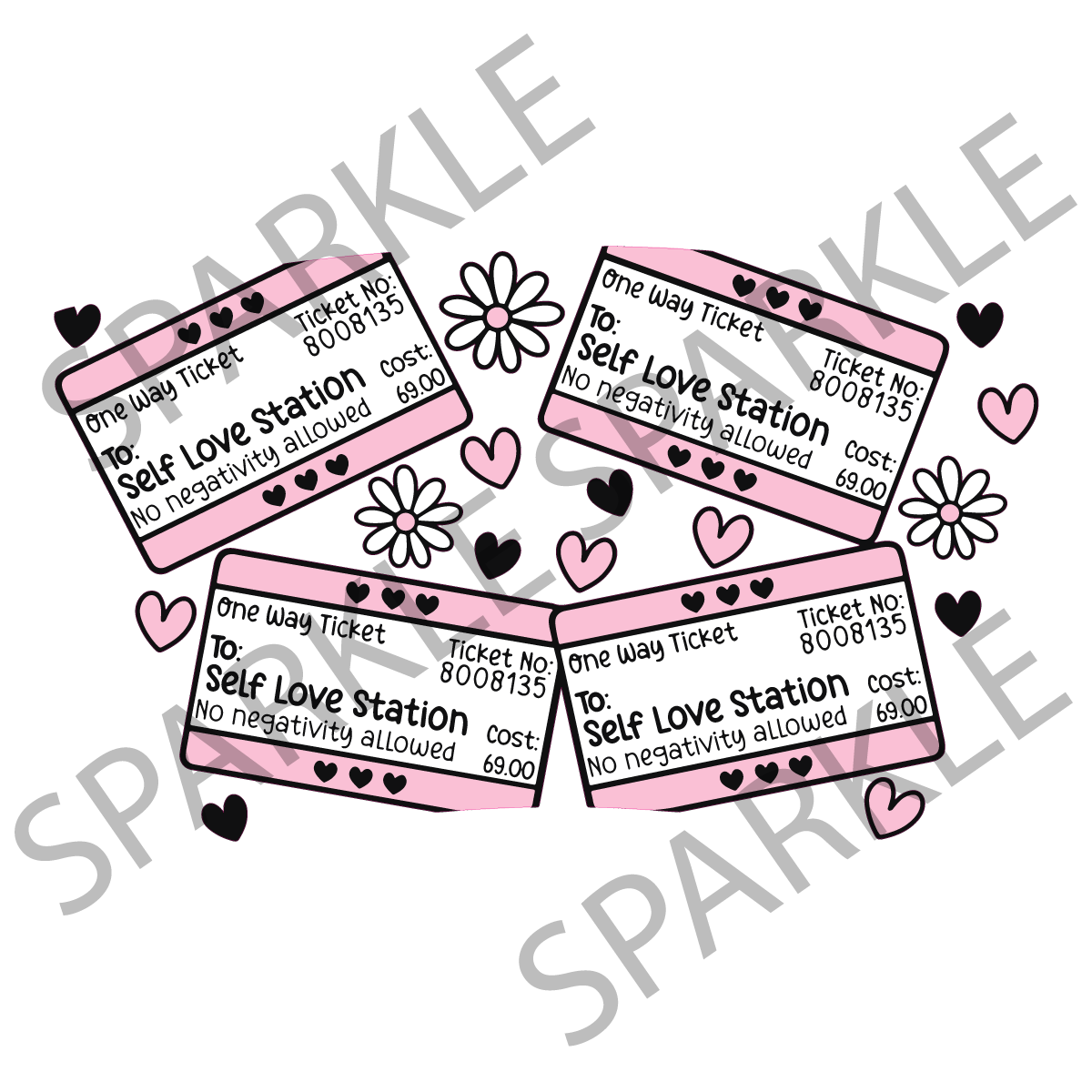 Self Love Ticket Pink 24oz Wrap