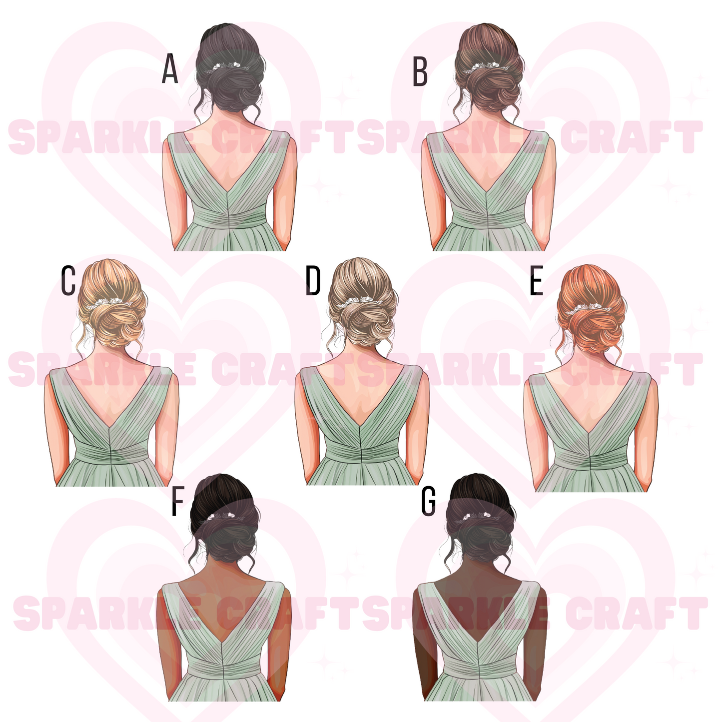 Sage Dress Bridesmaid Decal