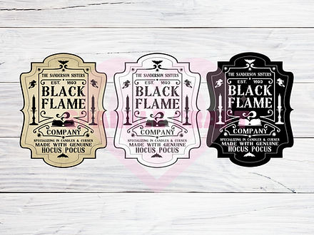 Black Flame Candle Decals