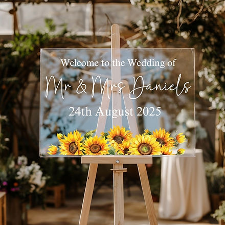 Wedding Sign Flower Decal - Sunflowers