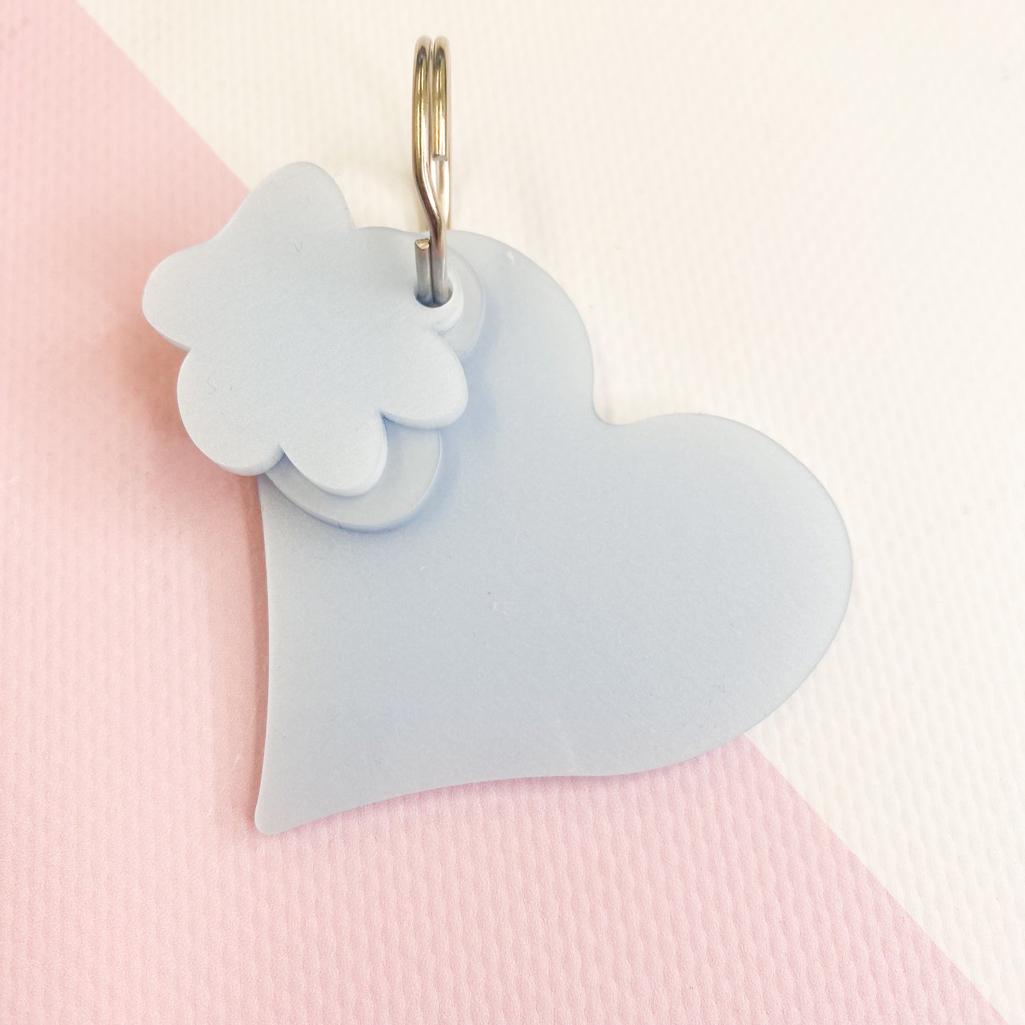 Heart Keyring - Pearl Blue