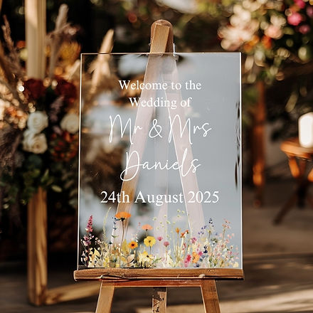 Wedding Sign Flower Decal - Wild Flowers