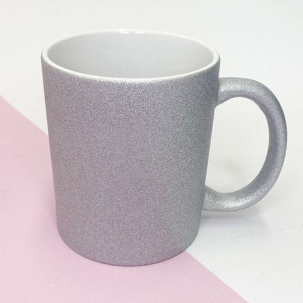 11oz Sublimation Mug - Silver Glitter