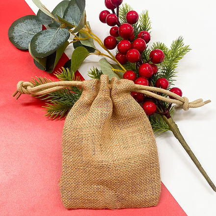 Jute Mini Drawstring Bag.