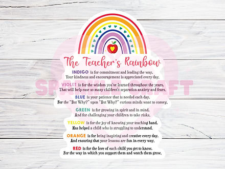Teacher Rainbow Decals