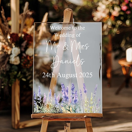 Wedding Sign Flower Decal - Lavender
