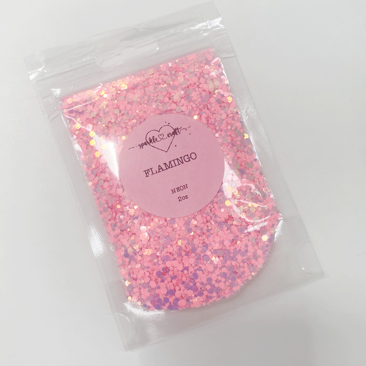 Flamingo - Glow in the Dark Chunky Glitter Mix