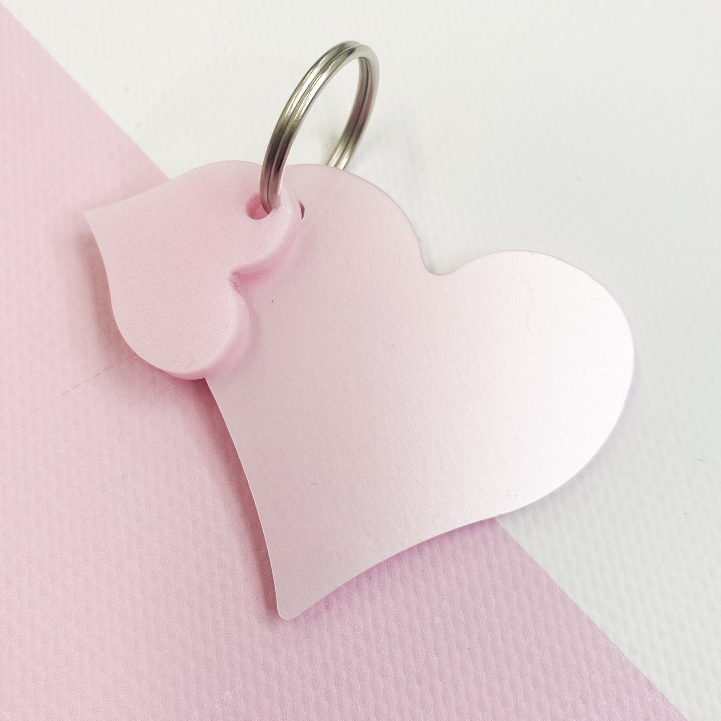 Heart Keyring - Pearl Pink