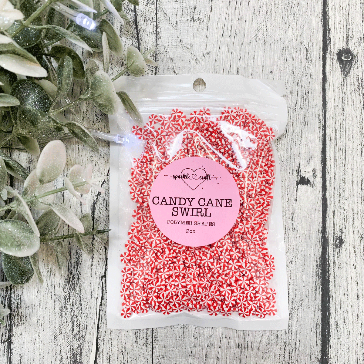 Candy Cane Swirl - Polymer Clay Slices