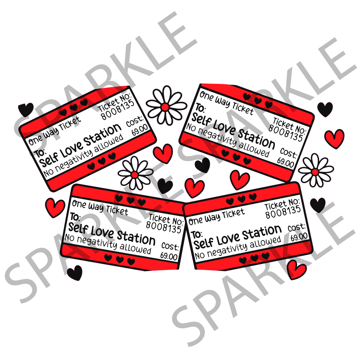 Self Love Ticket Red 24oz Wrap