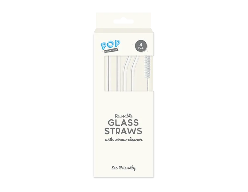 Glass Straws 4 Pack