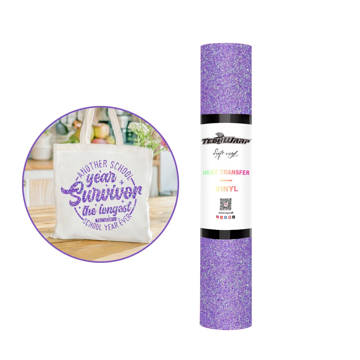 Teckwrap HTV - Fancy Glitter Lavender
