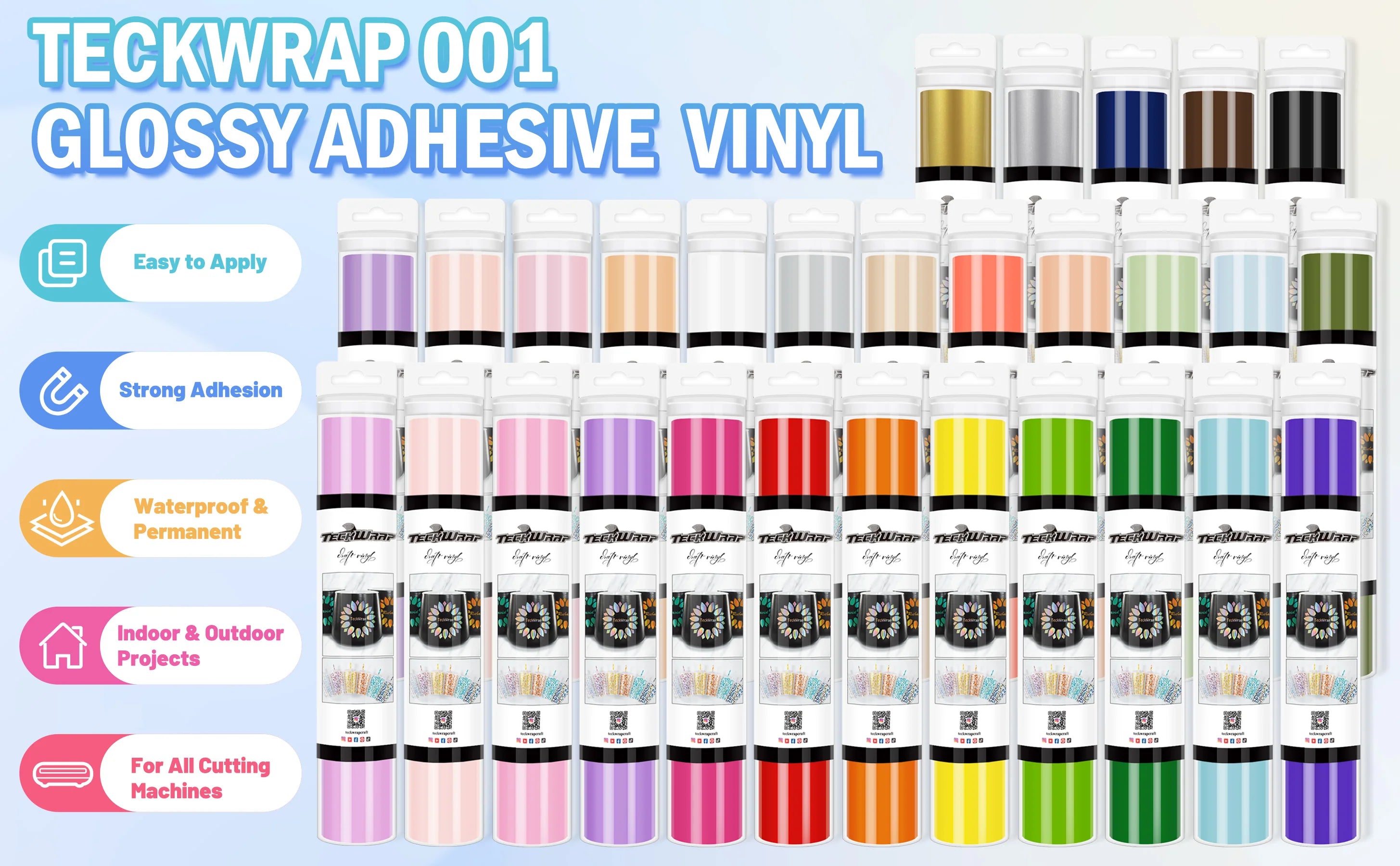Teckwrap Glossy Ink Black Craft Vinyl