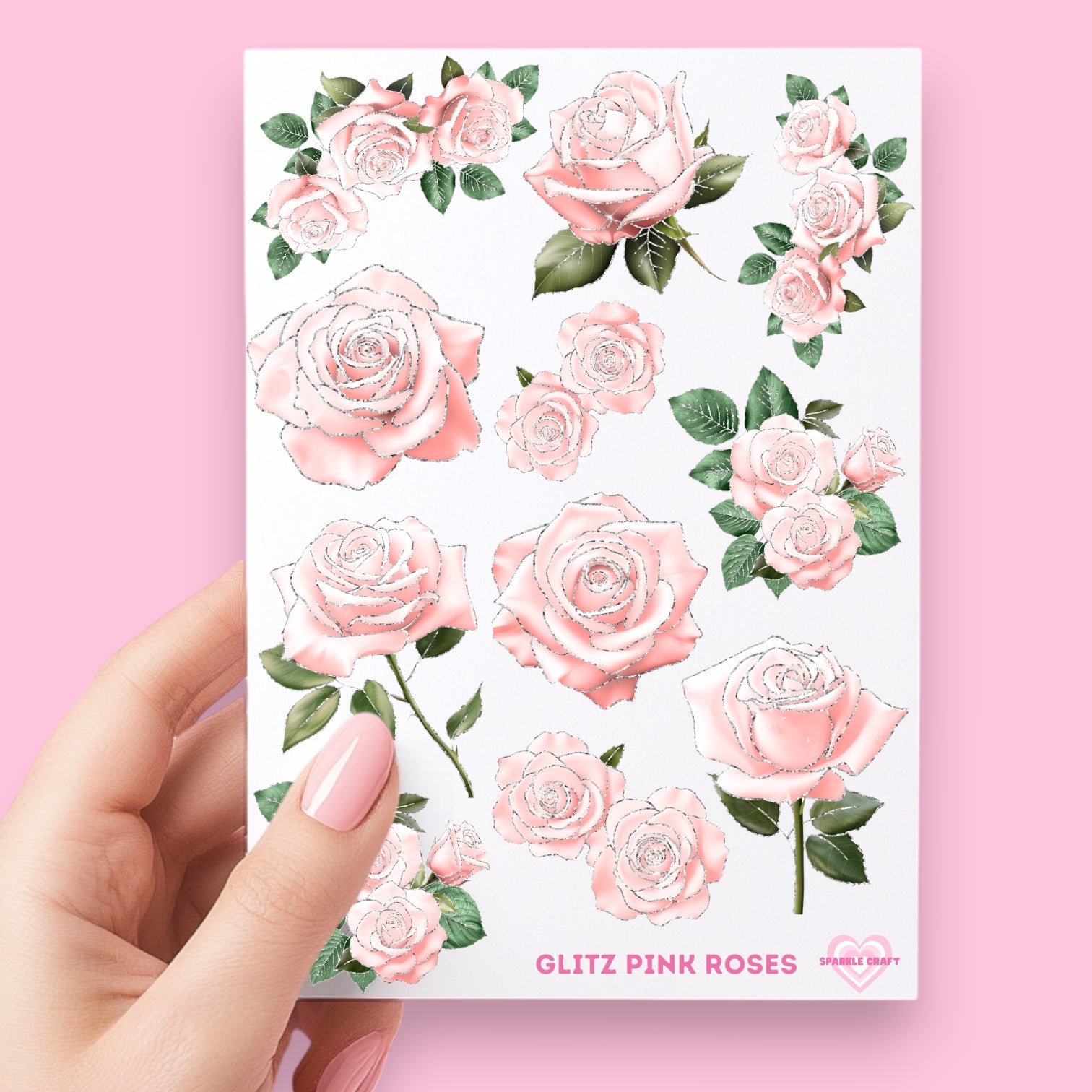 UVDTF  - Pink Glitz Roses