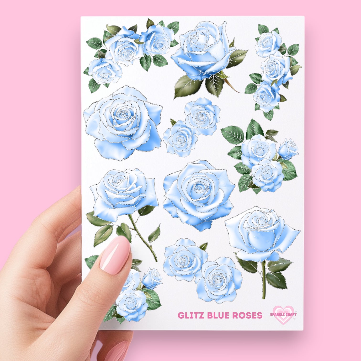 UVDTF  - Blue Glitz Roses