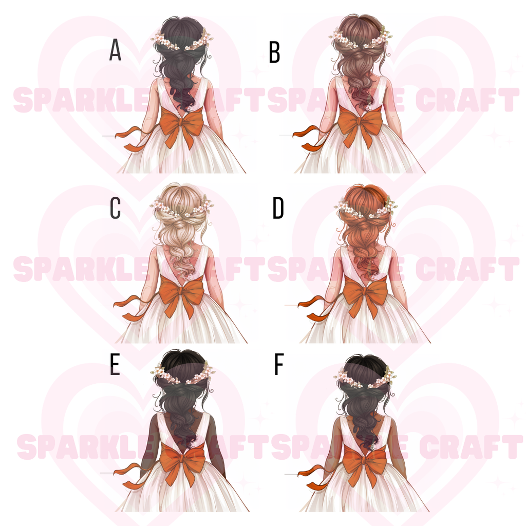 Burnt Orange Bow - Flower Girl Decal
