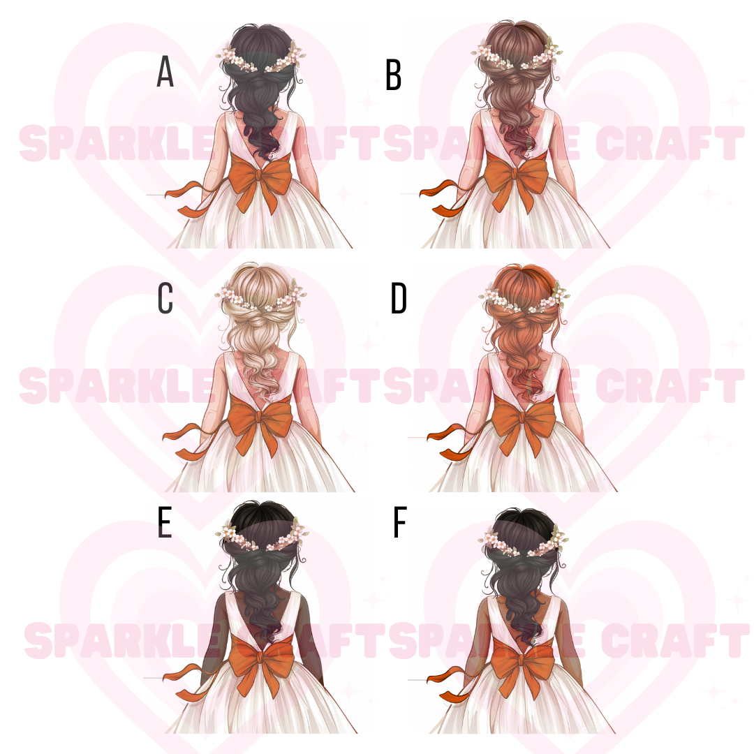 Burnt Orange Bow - Flower Girl Decal