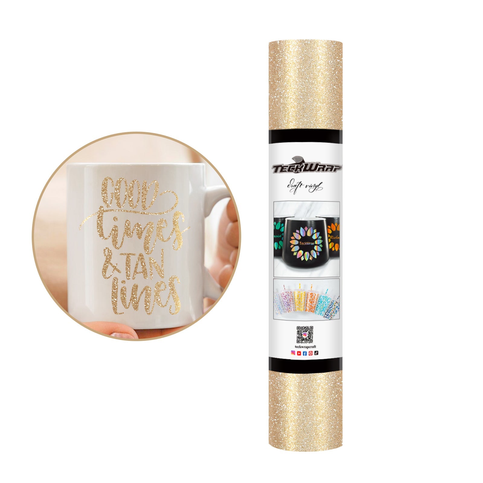 Teckwrap Burst Glitter Champagne Gold