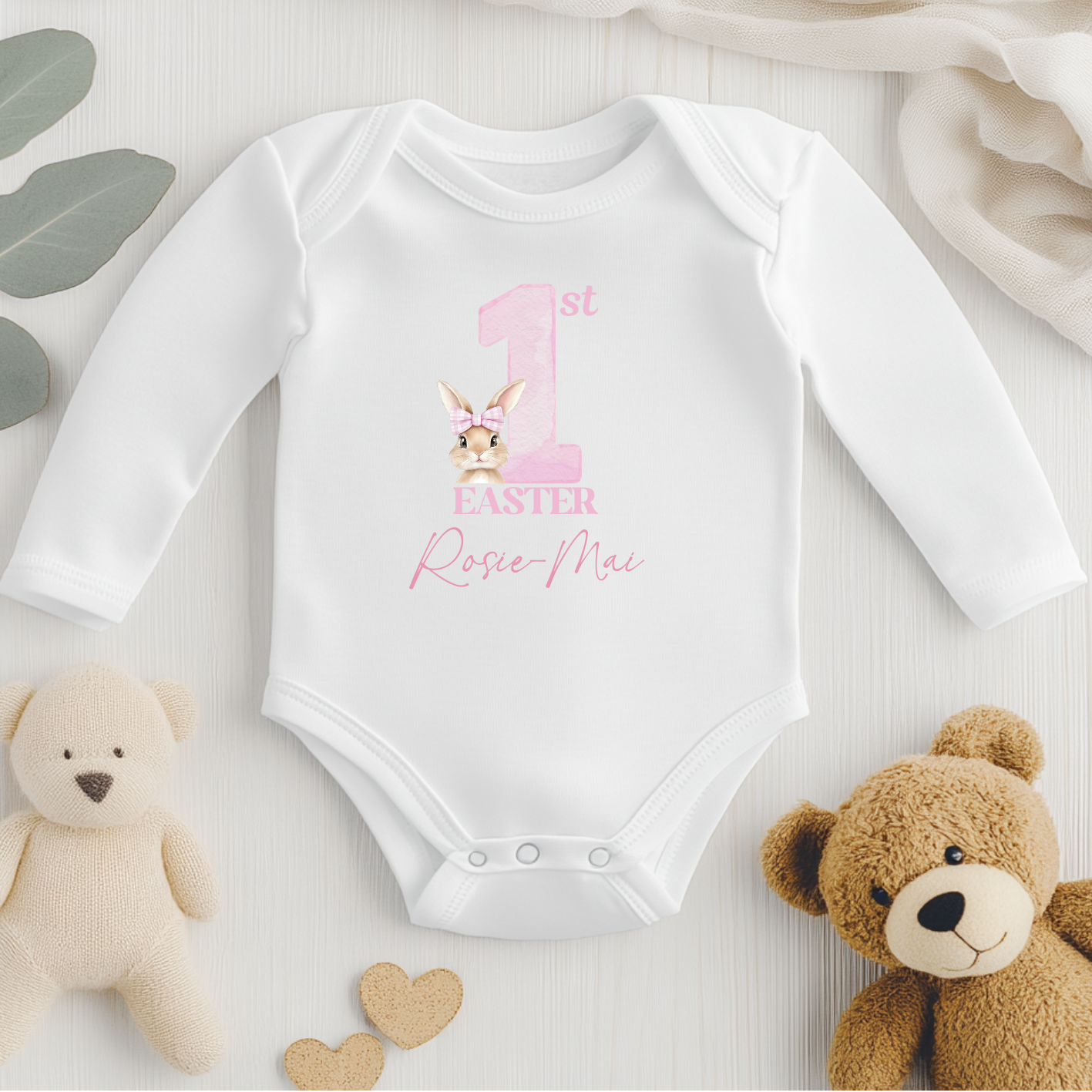 DTF Decal - First Easter Bunny Pink