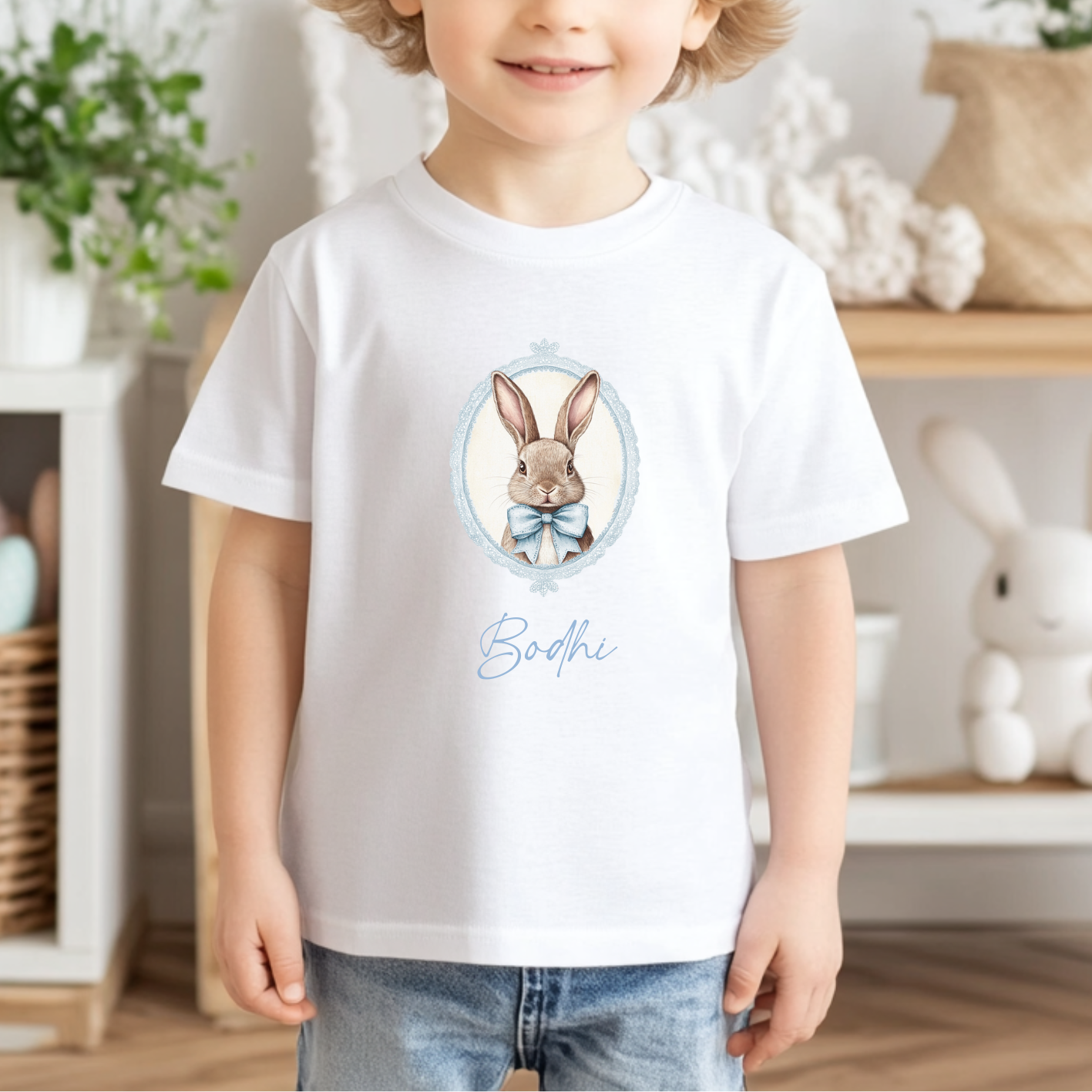 DTF Decal - Blue Vintage Bunny