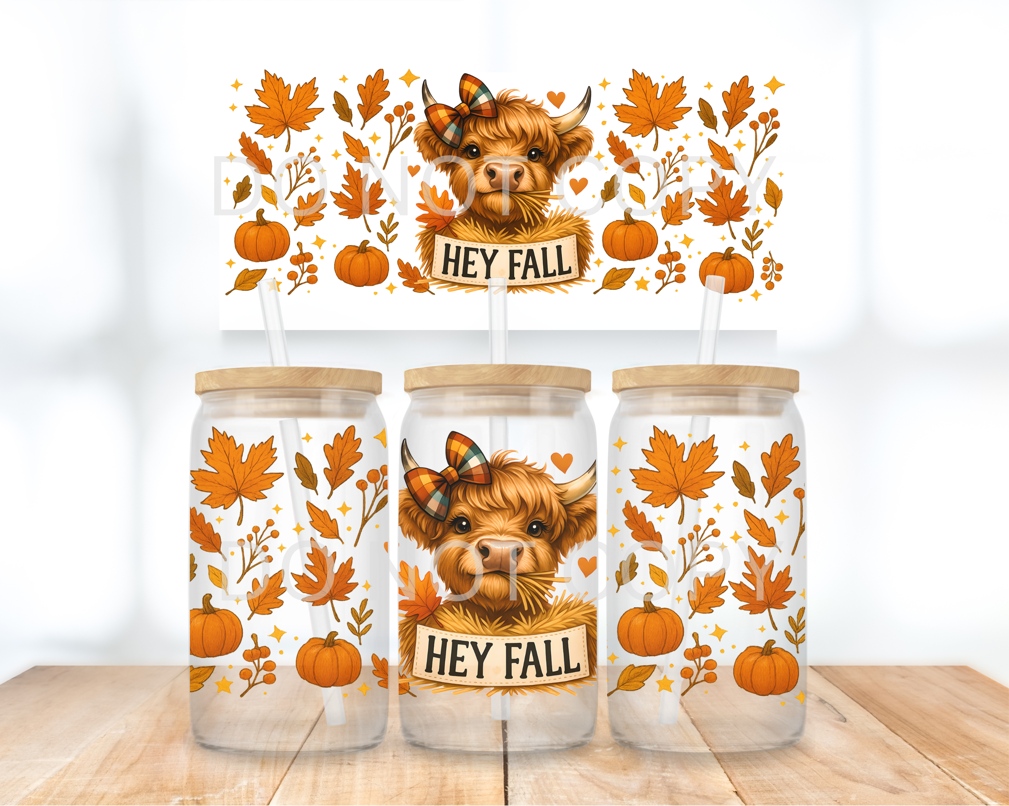 UVDTF - Highland Cow Hey Fall