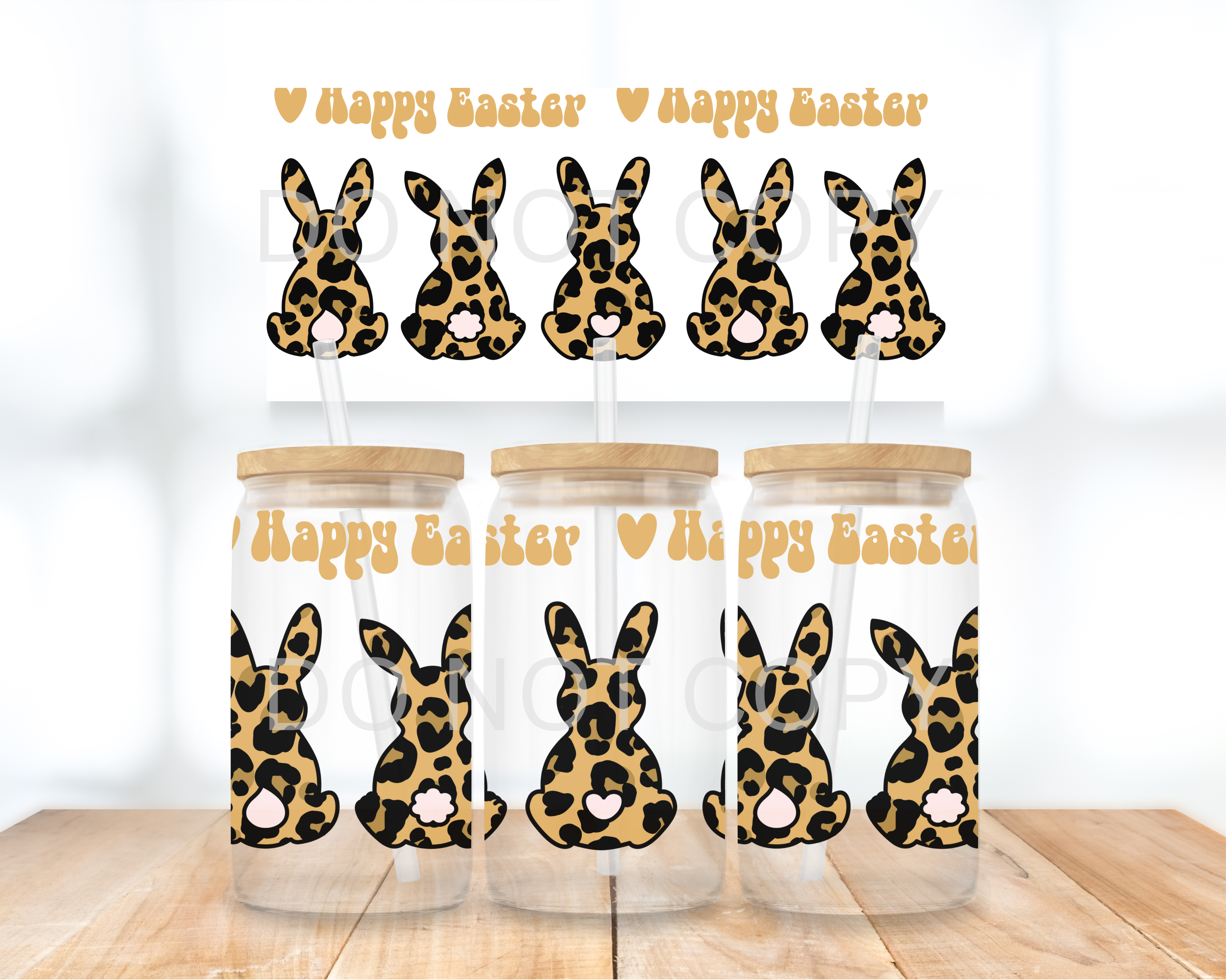 UVDTF - Happy Easter Leopard Bunnies