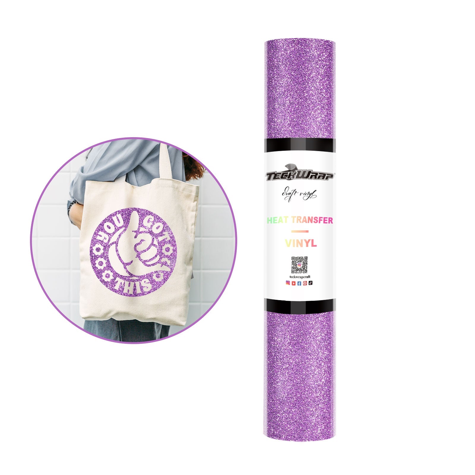 Teckwrap HTV Glitter - Light Purple