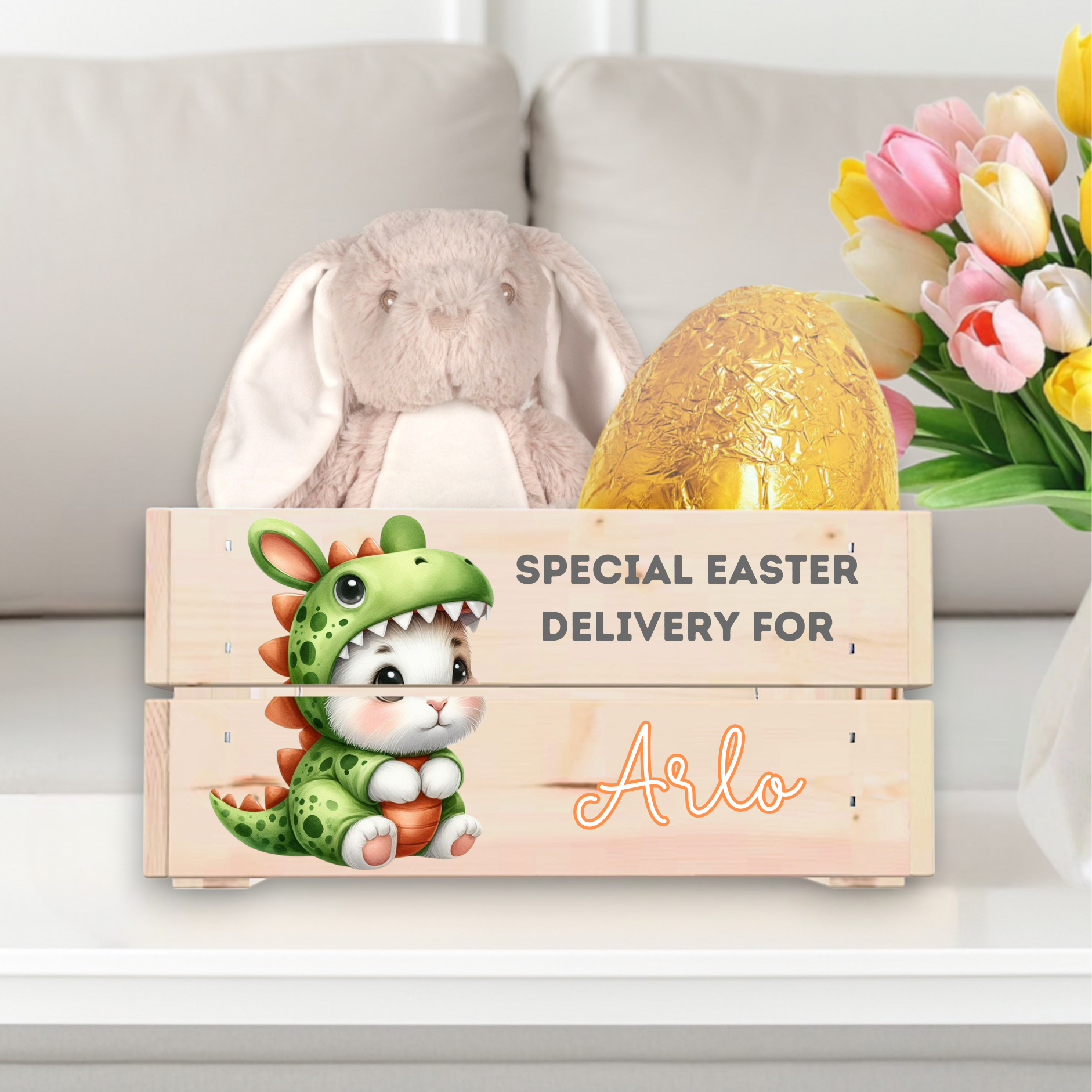 UVDTF - Easter Crate Decal Dino Bunny