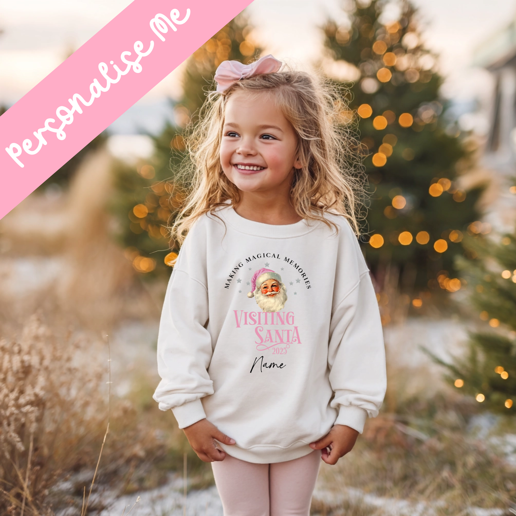 DTF - Visiting Santa Kids 2025 Light Pink