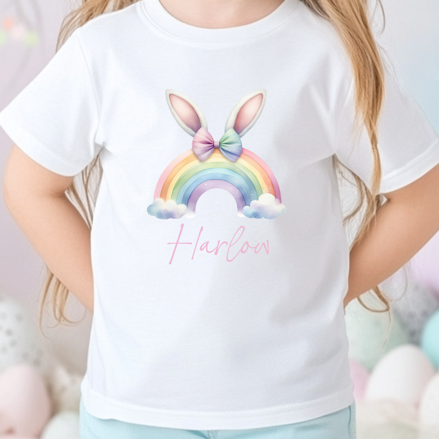 DTF Decal - Easter Bunny Rainbow