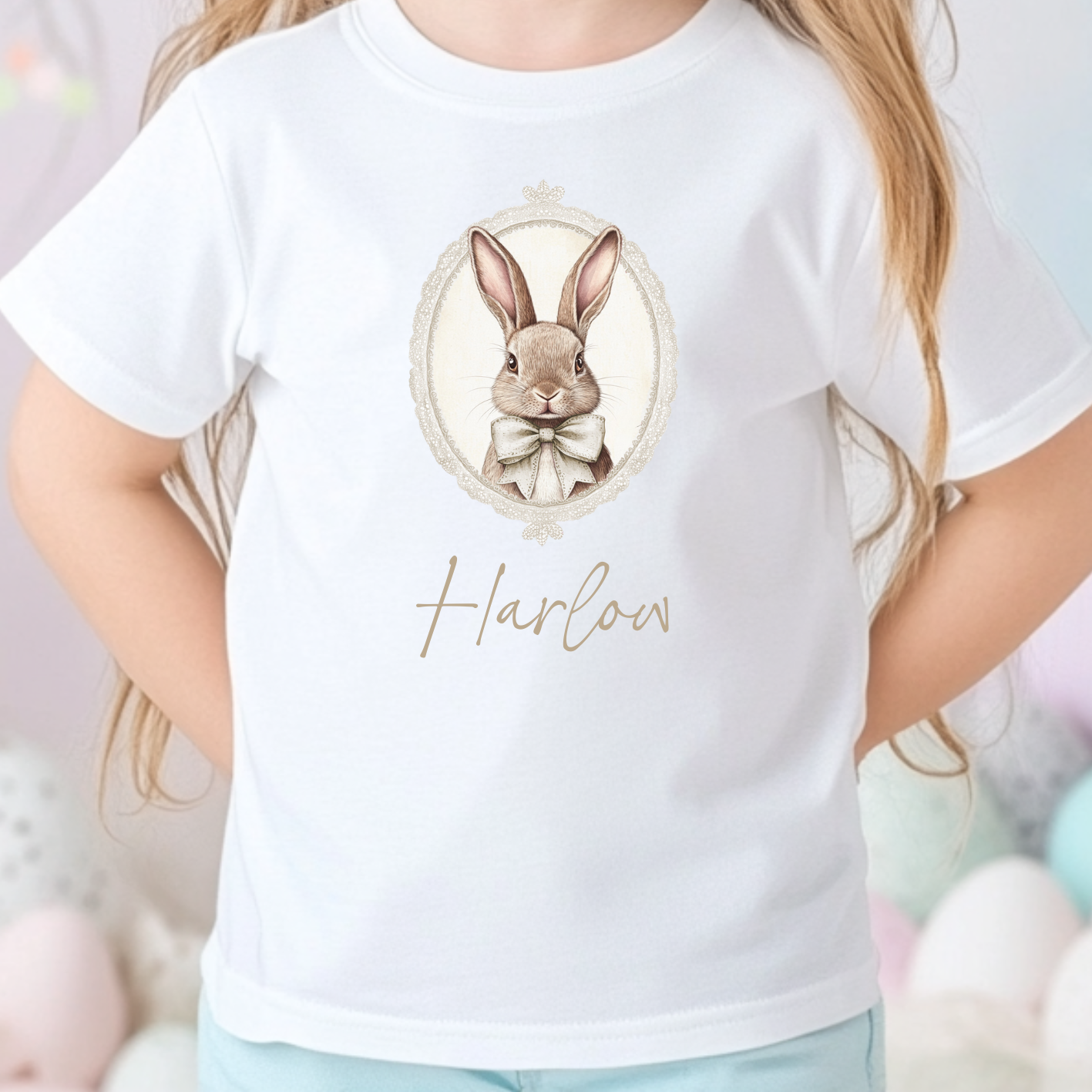 DTF Decal - Beige Vintage Bunny