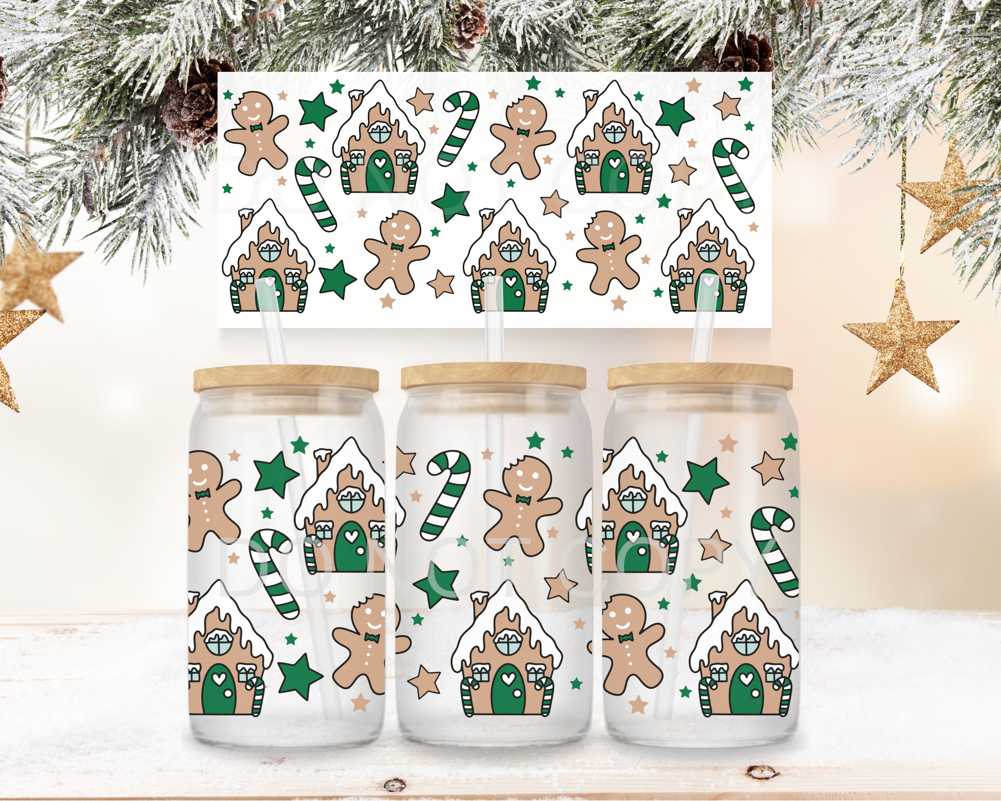 UVDTF - Gingerbread Dark Green