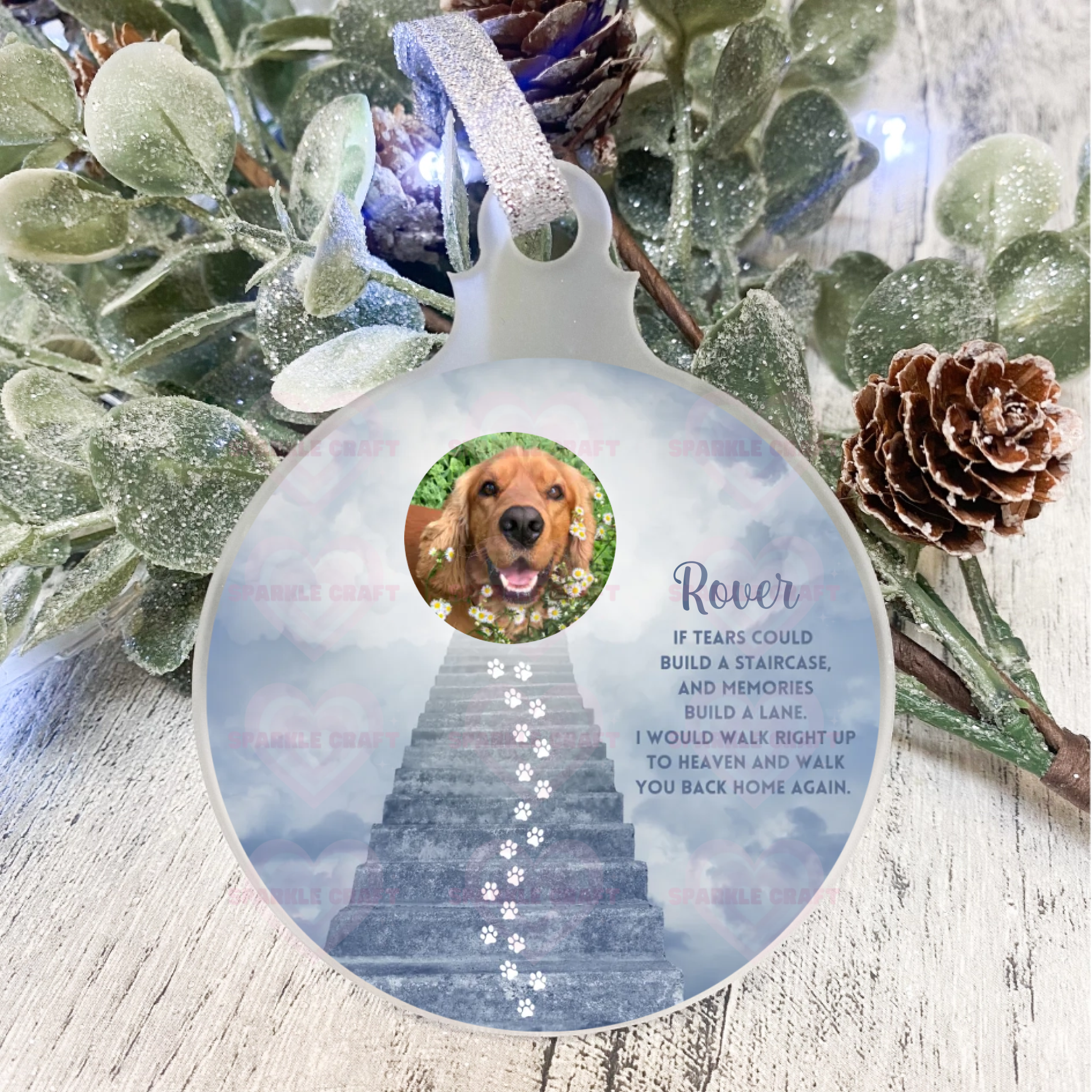 Paw Print Stair To Heaven -Bauble Decal