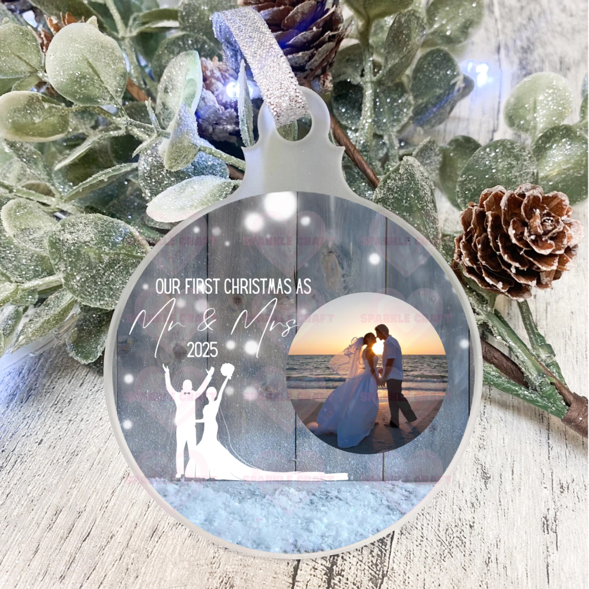 First Christmas as Mr & Mrs -Bauble Decal